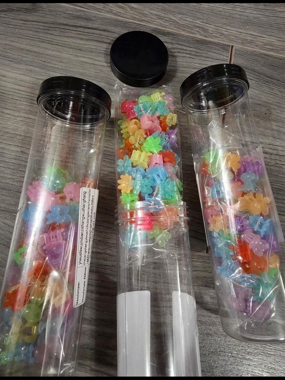 Accessories. Hair clips. 3 huge tubes. 80 pcs in each. Multi-colored.